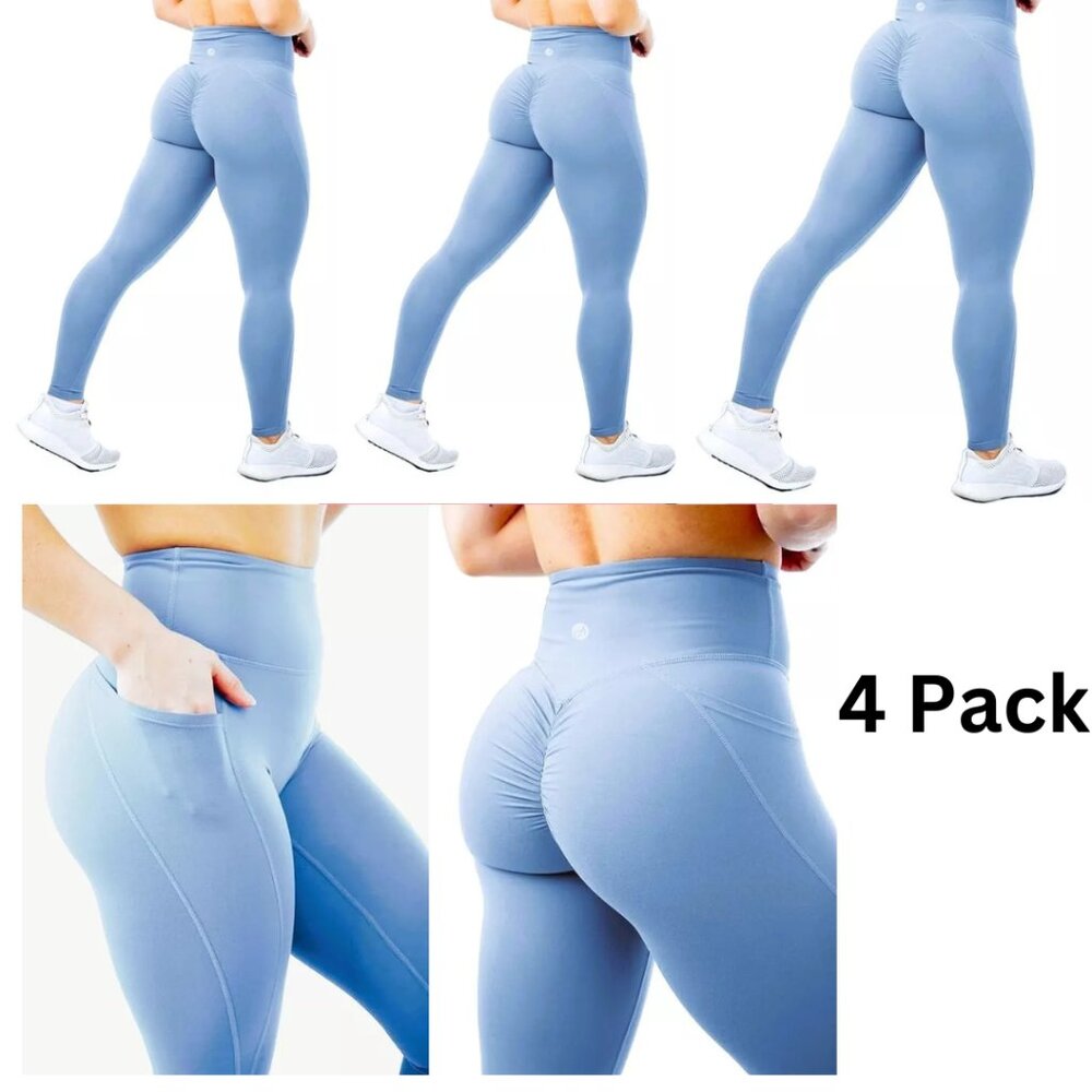 4 Bundle Lot Women Skinny Legging High Waist Spandex Strechy Comfort Size Small